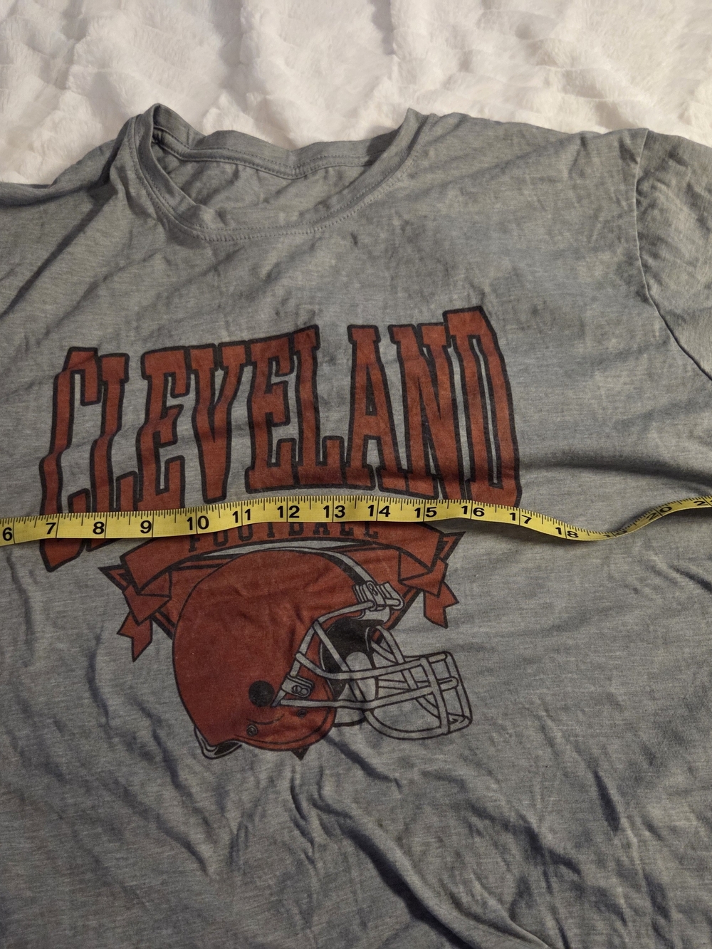 Next Level Apparel Gray Cleveland Browns Football Graphic Tee - Picture 5 of 5